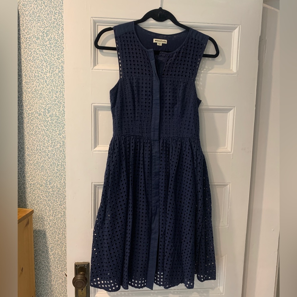 Whistles Navy Cotton Summer Dress